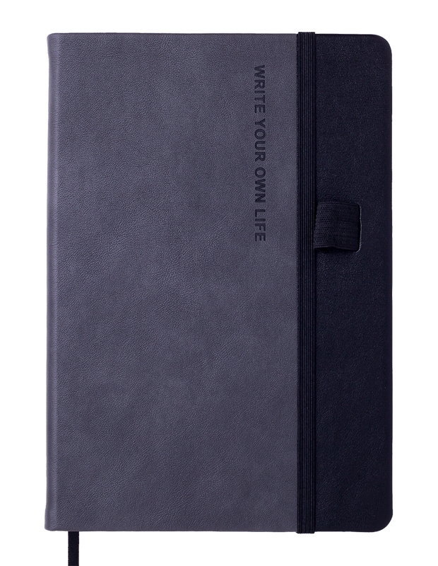 Записная книга блокнот Buromax RECORD A5 96 л без разметки иск.кожа серый (BM.295010-09)
