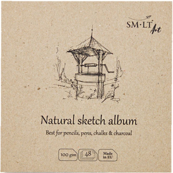 Скетчбук для ескизов Smiltainis Authentic Layflat альбом 14х14см 100г/м2 32л натуральный (4770644588863)