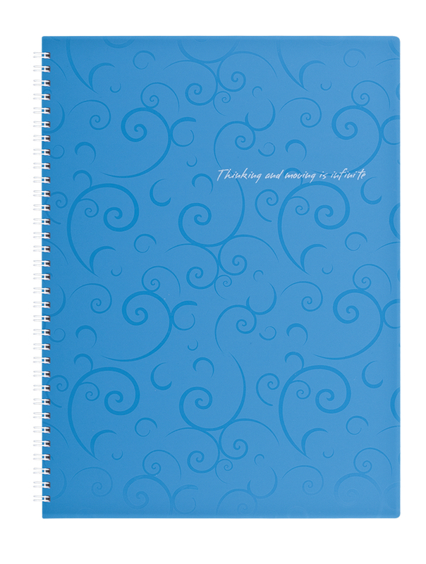 Записная книга коледж-блок Buromax Barocco A4 80 л клетка на пружине голубой (BM.2446-614)