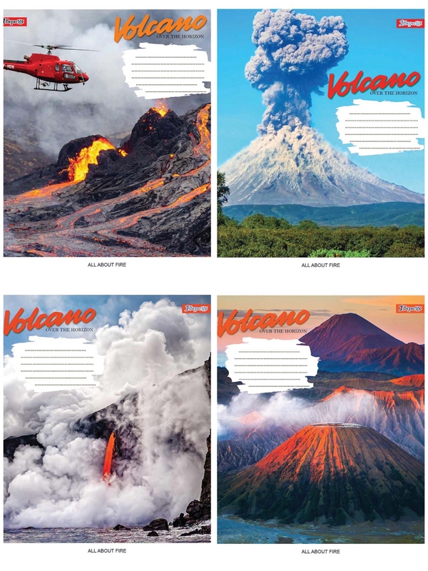 Тетрадь в линию 24 л 1 Вересня 1В Volcano А5 микс 4 дизайна (765453)