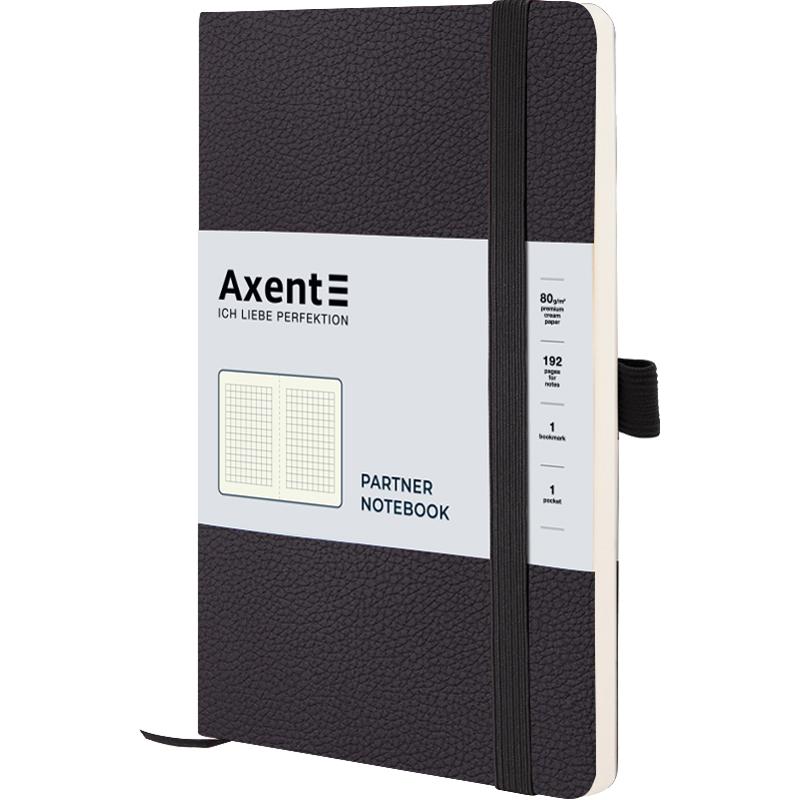 Записная книга блокнот Axent Partner Soft Skin 125 x 195мм черный 96л клетка (8616-01-a)