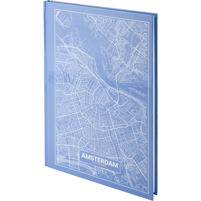 Записная книга блокнот Axent Maps Amsterdam А4 96л клетка голубой (8422-507-A)