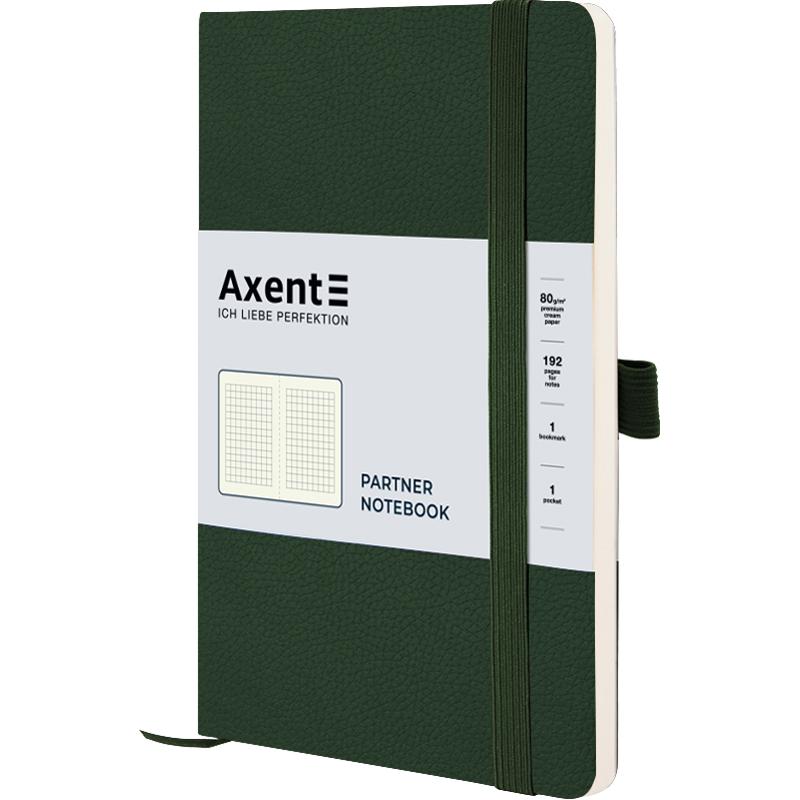 Записная книга блокнот Axent Partner Soft Skin 125 x 195мм темно-зеленый 96л клетка (8616-23-a)