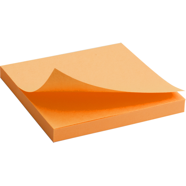 Блок бумаги для заметок липкий слой Axent 75x75мм 80л оранжевый 2414-15-A