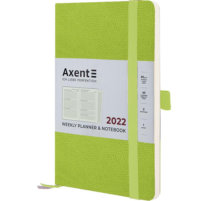 Еженедельник датированный 2022 Axent Partner Soft Skin 125 x 195мм салатовый (8509-22-09-a)