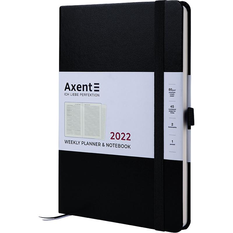 Еженедельник датированный 2022 Axent Prime Strong 145 x 210мм черный (8507-22-01-a)