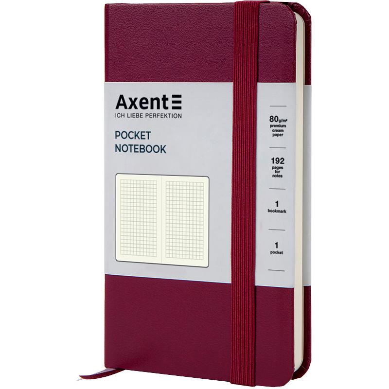Записная книга блокнот Axent Partner 95 x 140мм винный 96л клетка (8301-46-a)