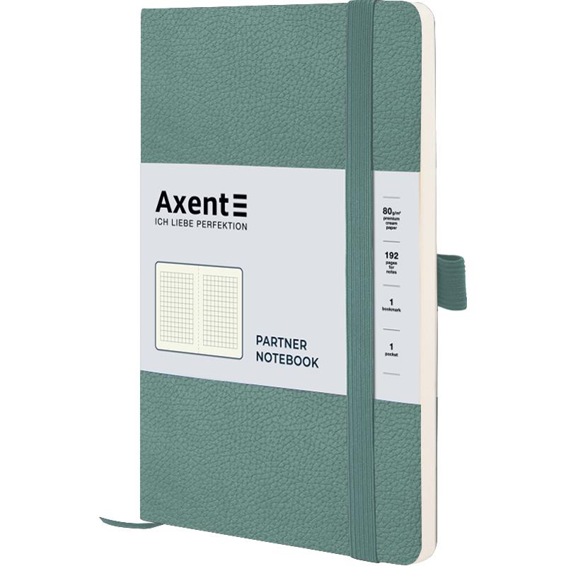 Записная книга блокнот Axent Partner Soft Skin 125 x 195мм серо-лазурный 96л клетка (8616-48-a)