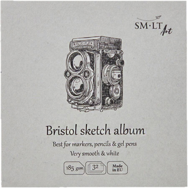Альбом для ескизов Smiltainis AUTHENTIC (Bristol) Layflat 14,8x14,8см 185г/м2 гладкая 32л (4770644588559)